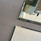 Set of 2 antique beveled mirrors 30x40cm