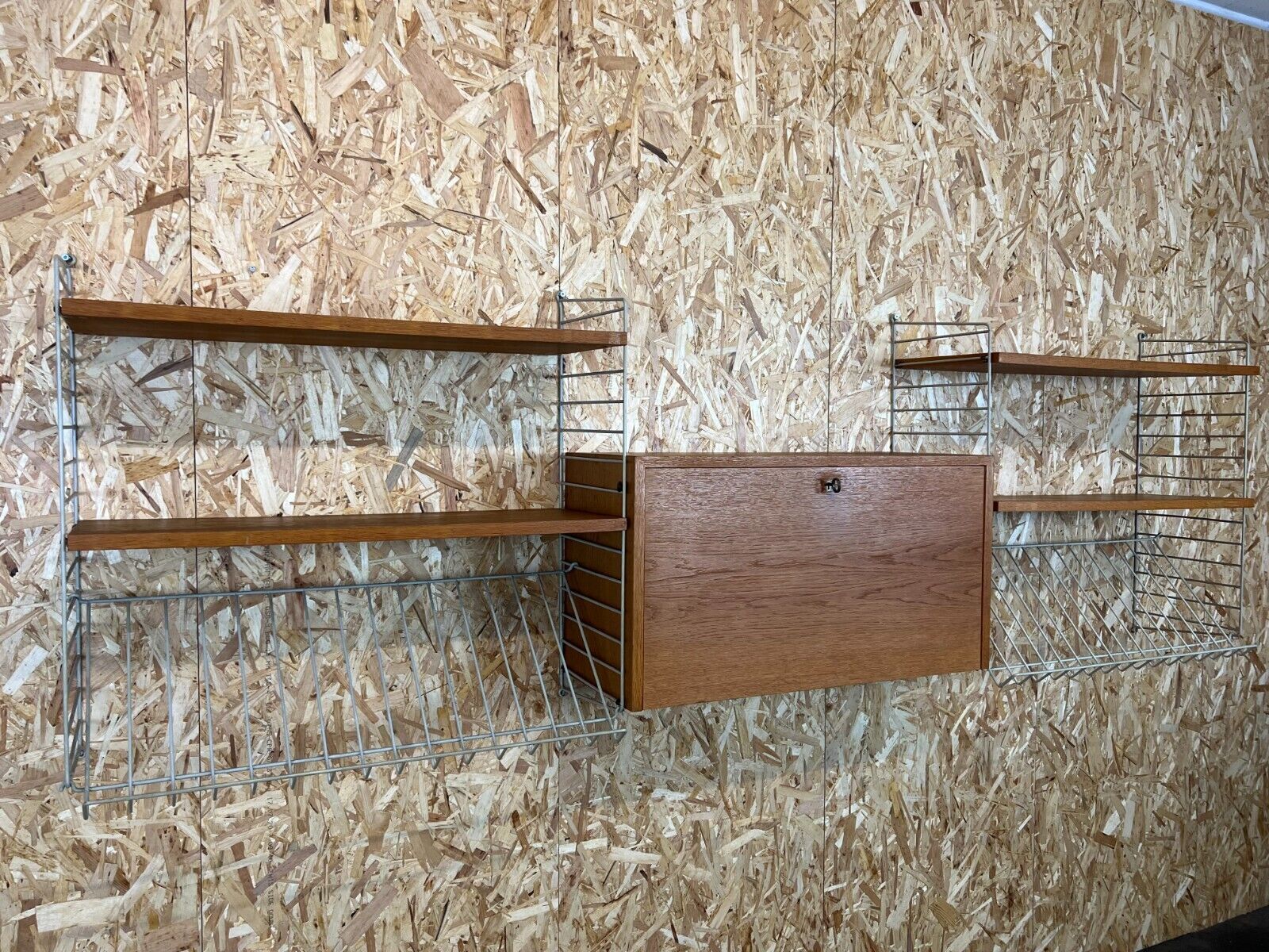 60's 70's oak string shelf module by Kajsa & Nils "Nisse" Strinning Sweden
