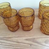 Set of 6 amber glasses