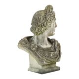 Beautiful Weathered Apollo Bust Garden Statue Cast Stone 65cm