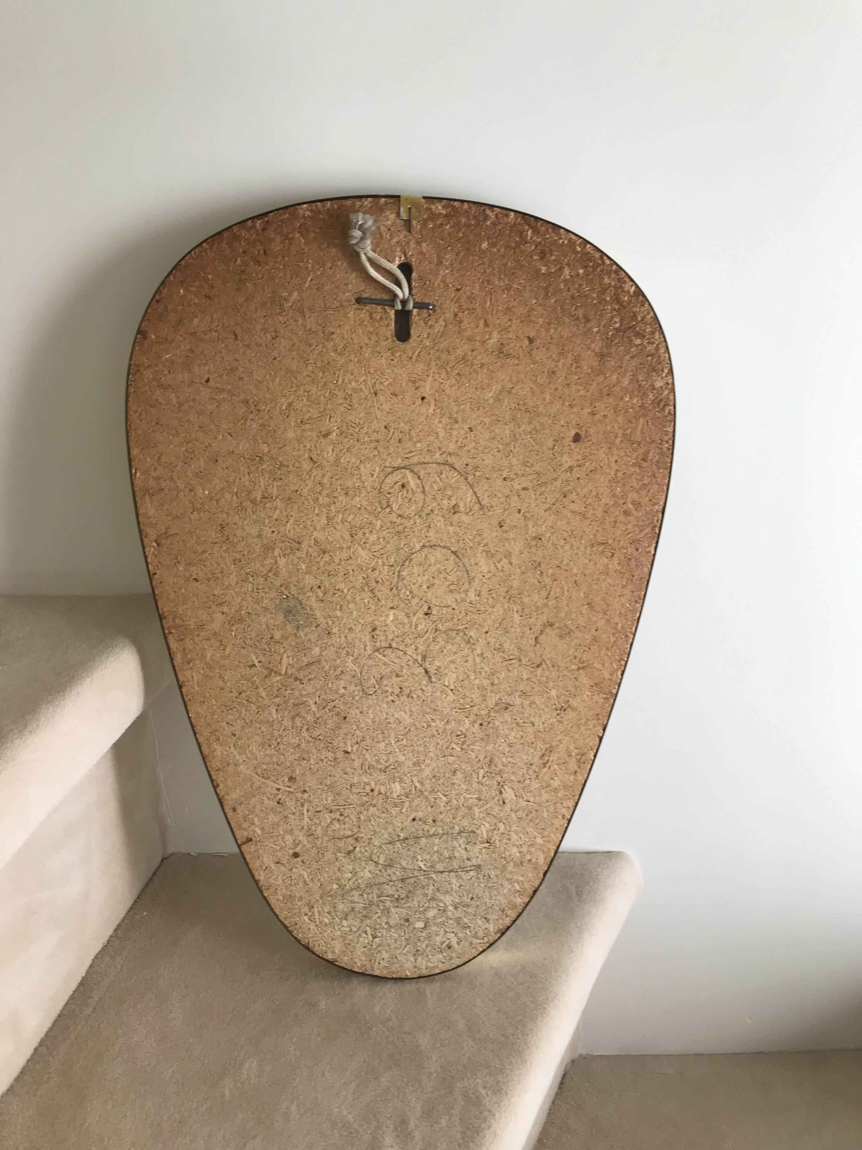 Free-form golden mirror 50s - 60s - 47x32cm