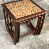 Trundle table in teak and stoneware, g-plan 1960