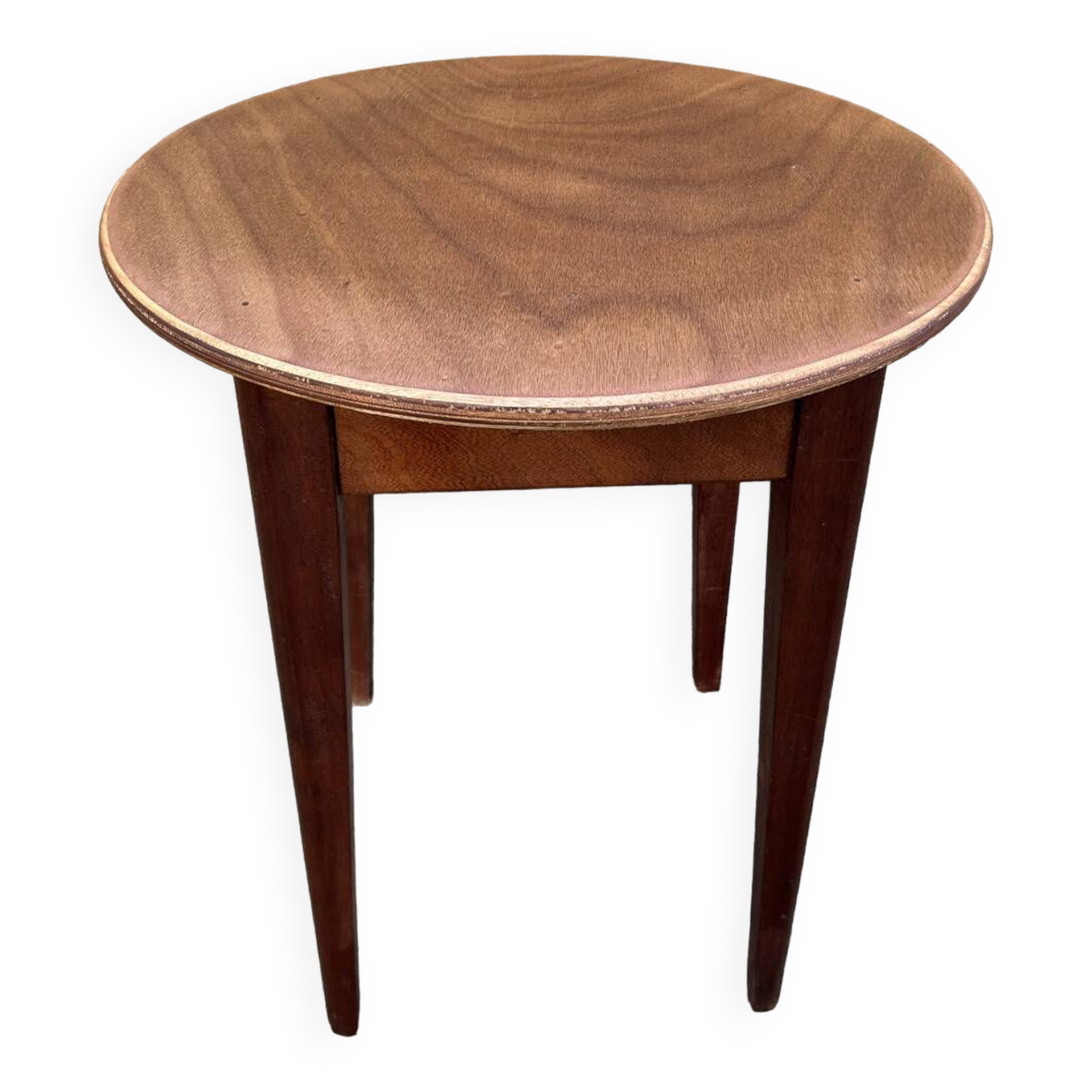 Round pedestal table, wood, vintage, 1950s