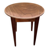 Round pedestal table, wood, vintage, 1950s