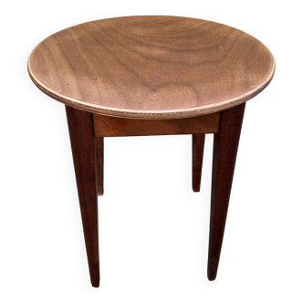 Table ronde guéridon, bois, vintage, années 50