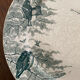 Plate on a presentation stand stamped U&C Sarreguemines Neige.