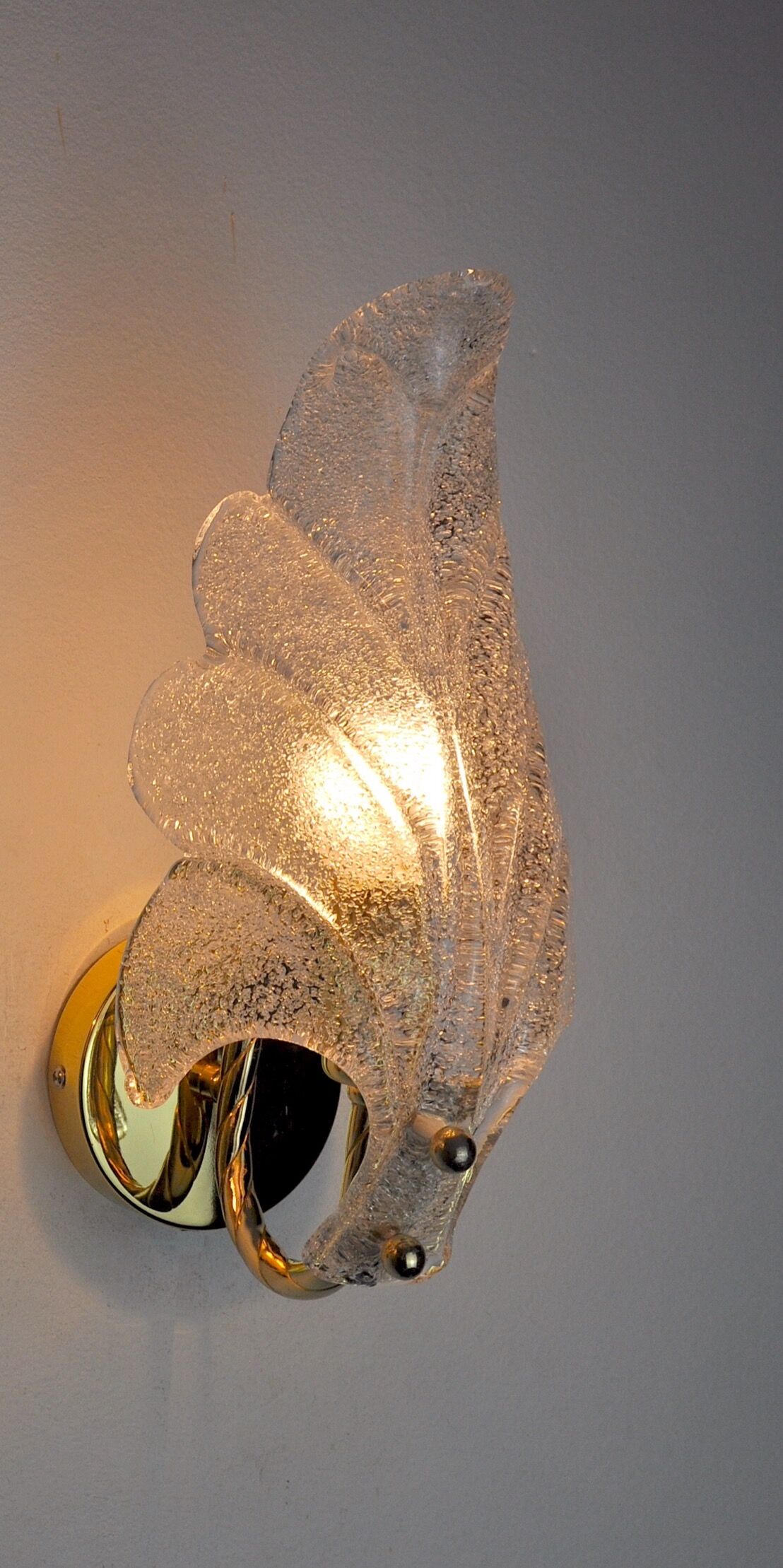 Wall lamp "leaf" by Carl Fagerlund, Murano glass, Germany, 1970