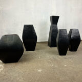 Set of glazed terracotta vases