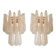 Contemporary Modern “Conchiglie” Murano Glass Gold Wall Sconce - Set of Two