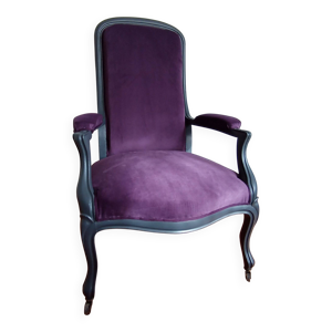 Fauteuil Voltaire XIXe, - violet