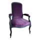Fauteuil Voltaire XIXe, velours violet