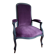 Fauteuil Voltaire XIXe, velours violet