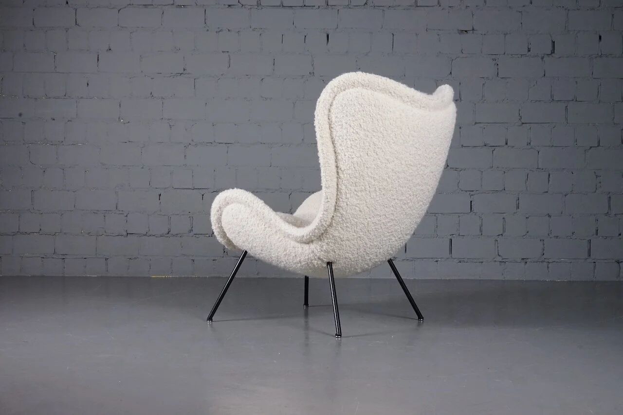 Madame lounge chair in bouclé by Fritz Neth for Correcta