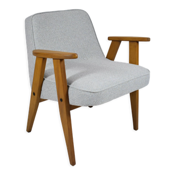 Vintage 366 armchair, designer J. Chierowski, 1960s, blue