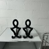 Pair of cast iron andirons