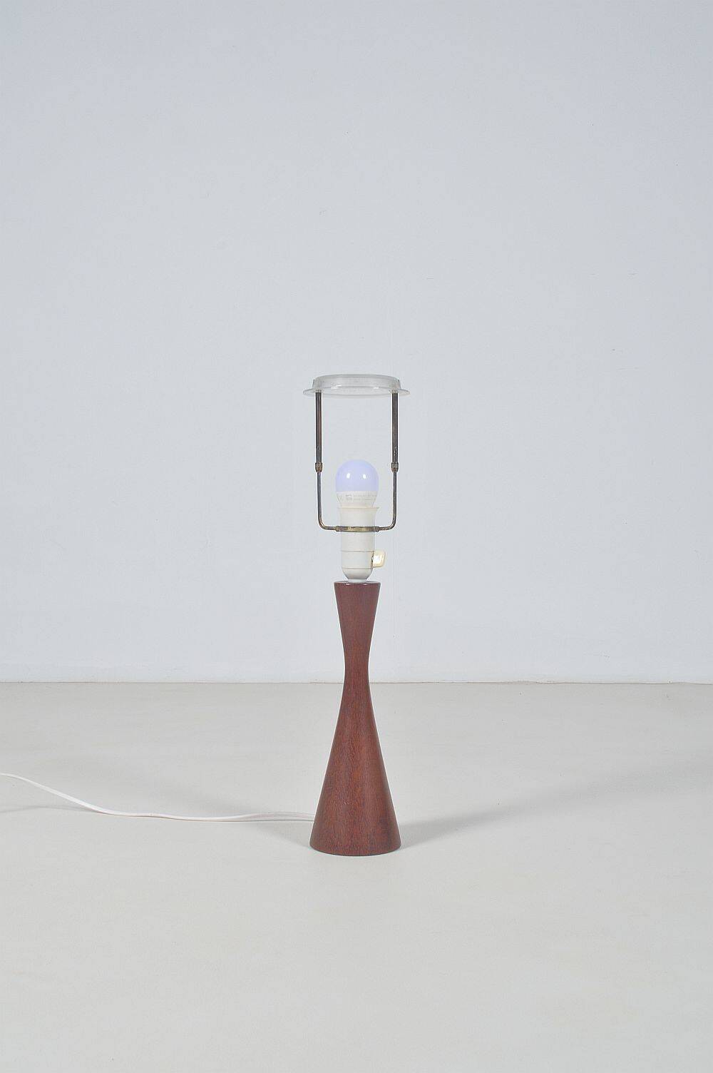 Danish diabolo table lamp with base in teak, 1960s