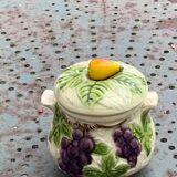 Slurry pattern pears and vintage glazed ceramic grape