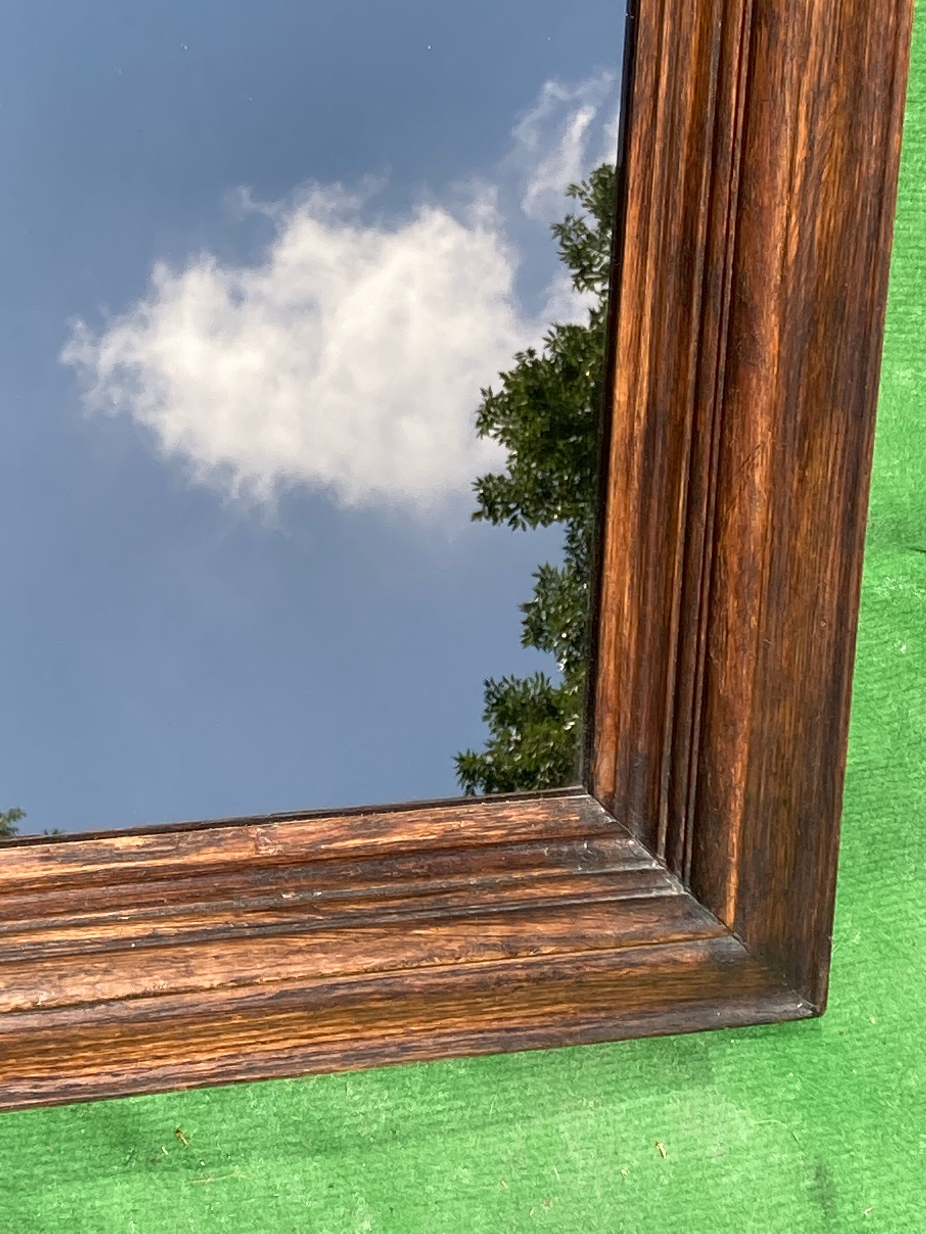 Dutch "Art Deco"wooden mirror 121 cm