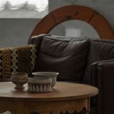 Mid-century Danish round side table in solid oak, Henning Kjærnulf, 1960s.