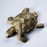 Regency turtle ashtray in brass, Spain, 1980