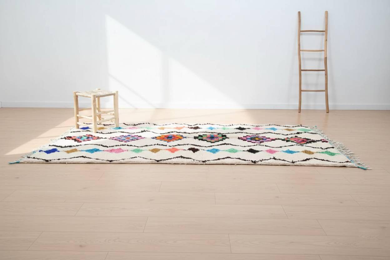 Handmade Moroccan rug in wool 2.5 x 1.5 m
