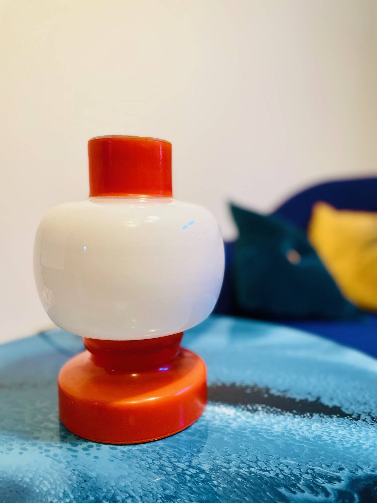 Vintage opaline glass lamp, Space Age, Murano 1960 - 1970