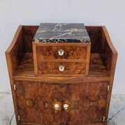 Meuble commode d'époque Art Déco en loupe de noyer -1930s
