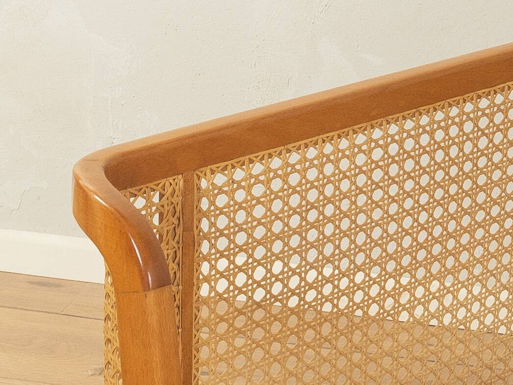 Timeless bed with beech wood and Viennese cane