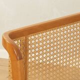 Timeless bed with beech wood and Viennese cane