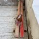 1950s oak bench with red patina, 2m