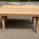 Renovated Art Deco extendable dining table in solid oak and pine from the 1960s.