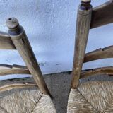 Pair of country straw chairs