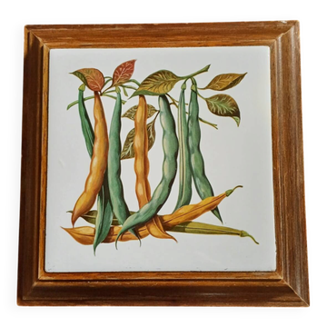 Dessous de plat ancien avec motif botanique