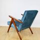 Fauteuil B-310 VAR en velours bleu mer - 2 pièces disponibles