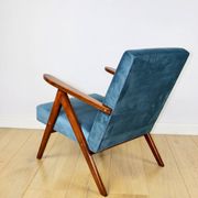 Fauteuil B-310 VAR en velours bleu mer - 2 pièces disponibles