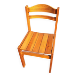 4 chaises de salle à manger en pin des années 1970