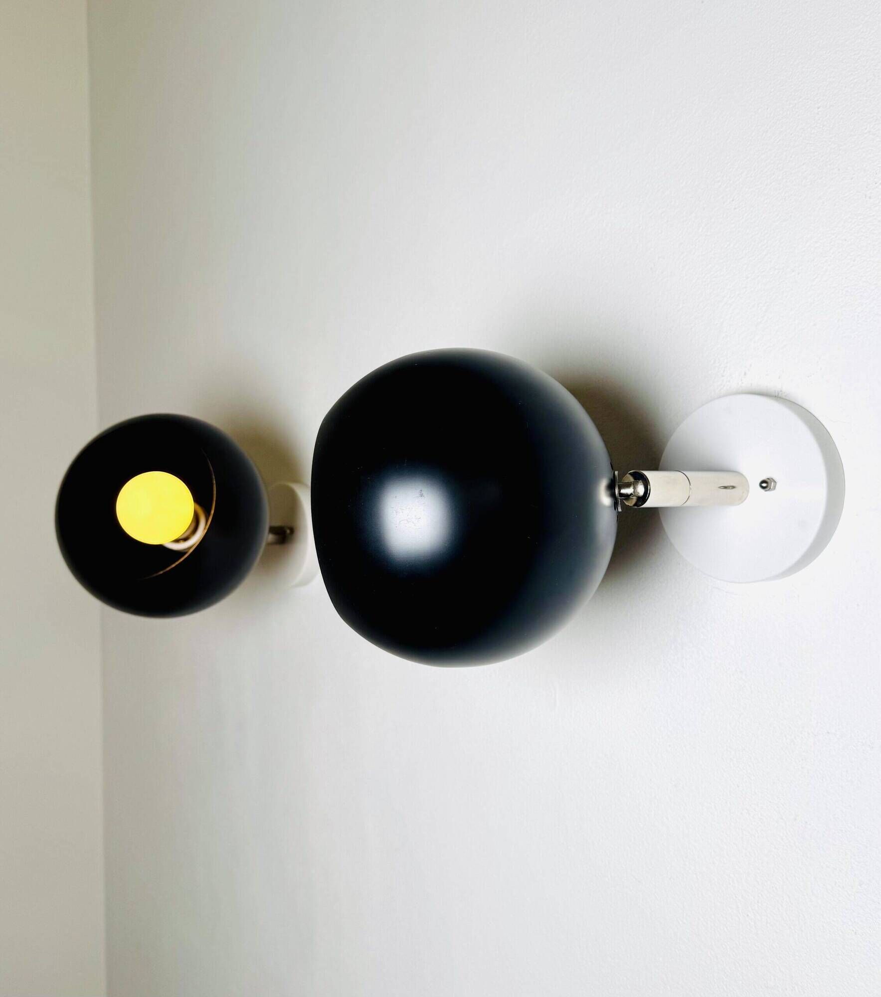 A5-1300 Globe Wall Lamps In Black By Raak Amsterdam, The Netherlands 1970S
