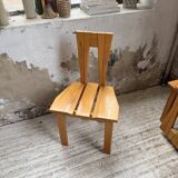 Set of 6 solid oak Seiltz chairs