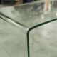 Postmodern Rectangular Curved Tempered Glass Coffee Table, 1990