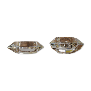 Paire bougeoirs cristal