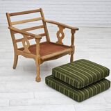 1970s, Danish design, oak wood armchair in furniture wool, original condition.