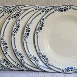 Set of 6 hollow plates Salins Model Saussure A.B.Terre de Fer