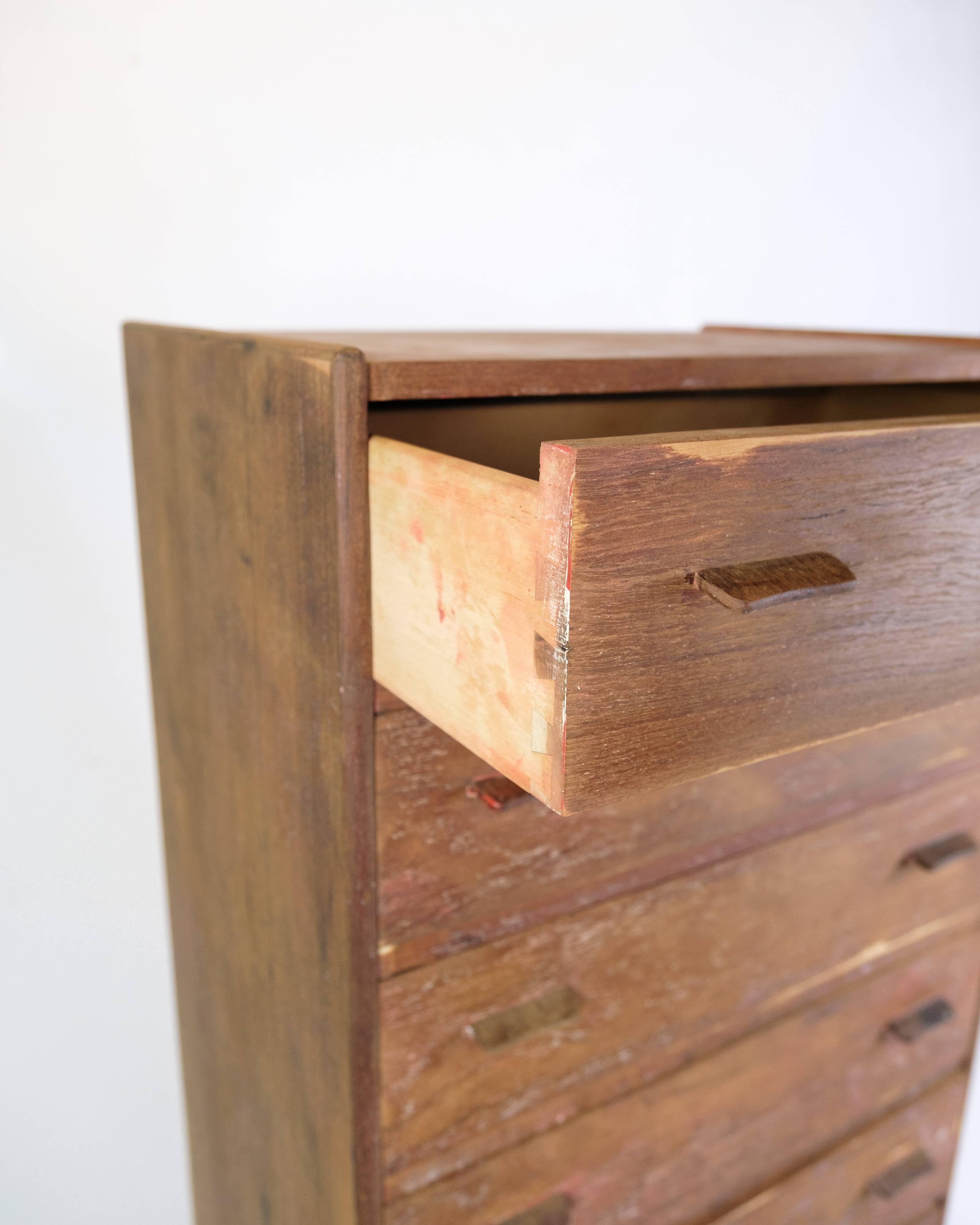 Chest Of Drawers Made In Teak With Oak Legs By Poul M. Volther From 1960s
