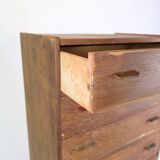 Chest Of Drawers Made In Teak With Oak Legs By Poul M. Volther From 1960s