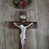 Polychrome Christ, nineteenth crown in patinated plaster