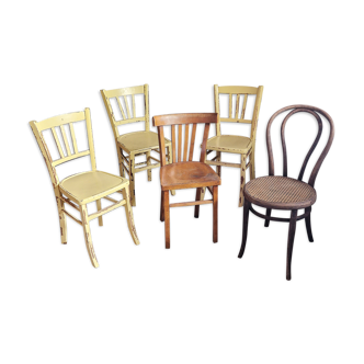 Set of 5 pretty mismatched chairs