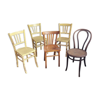 Lot de 5 chaises dépareillées