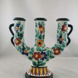 Floral ceramic candlestick, Cerart Monaco, Vintage