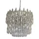 Grand lustre contemporain en verre de Murano transparent « Poliedri »