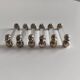 Set of 6 silver metal and crystal knife rests